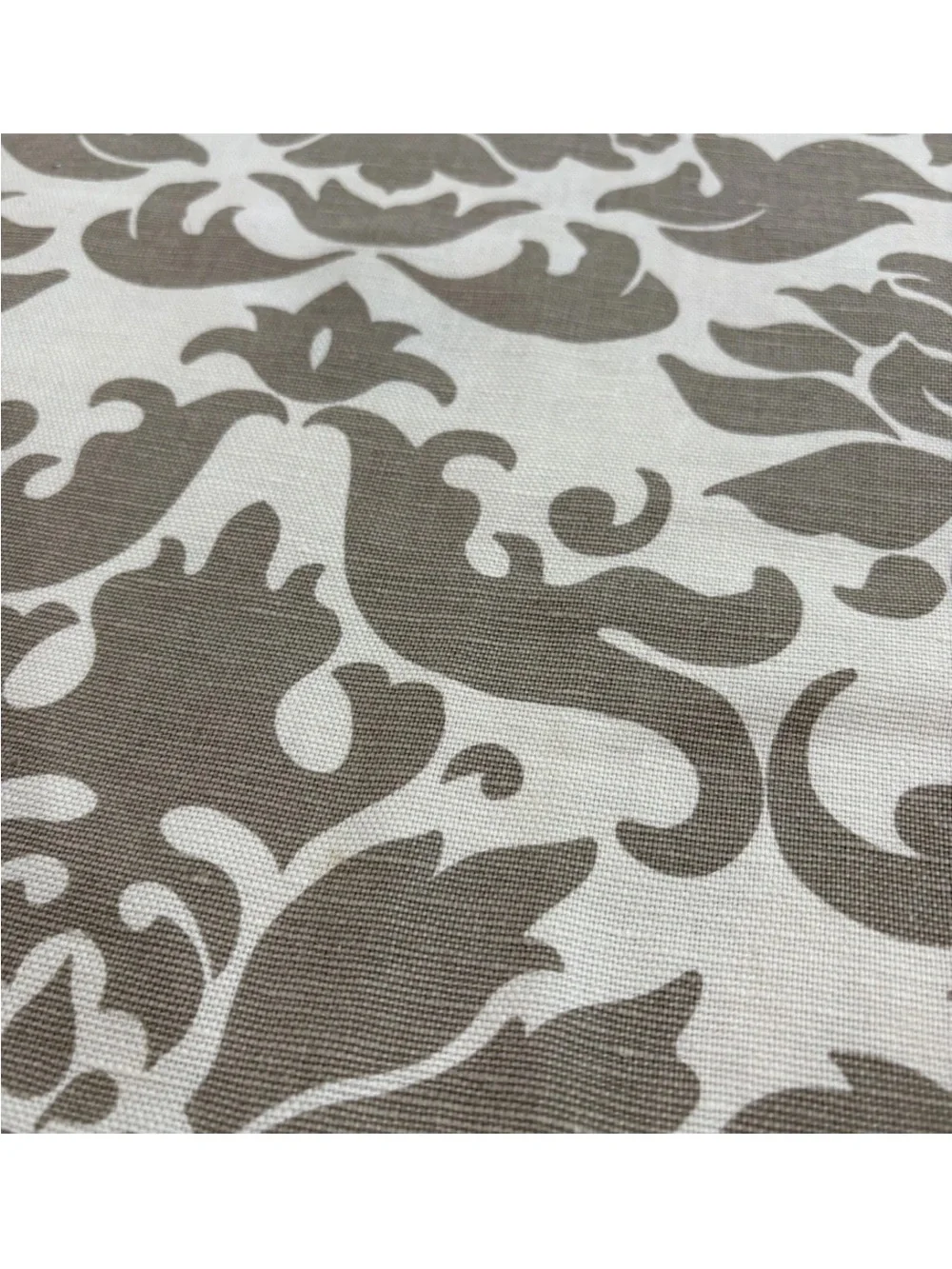 Pottery Barn Pillow Cover 20x20 Damask Scroll Brown Cream Linen Cotton NWT